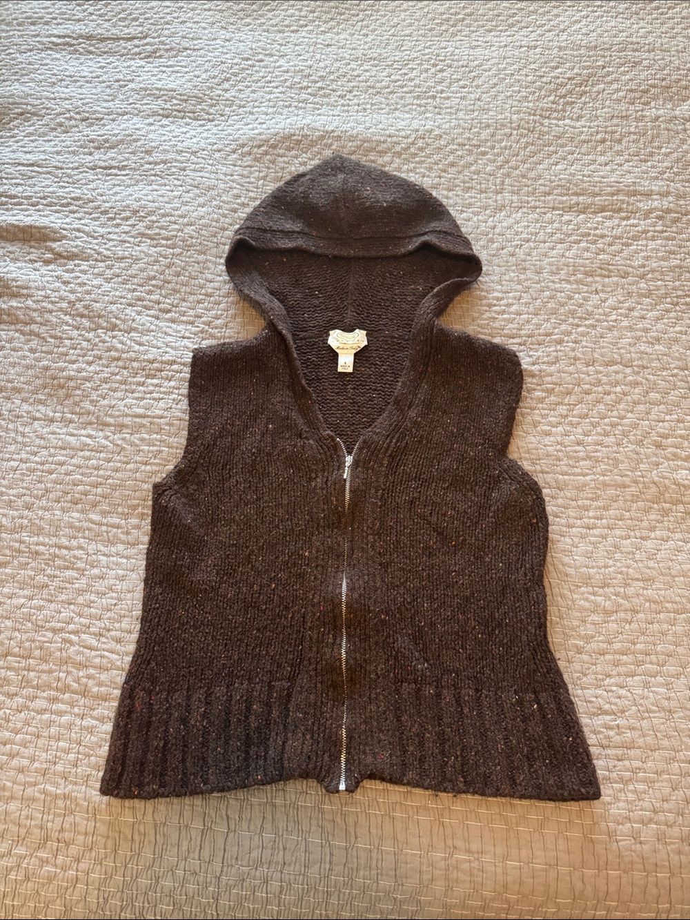 Talbots Sleeveless Hooded Zip Up Sweater